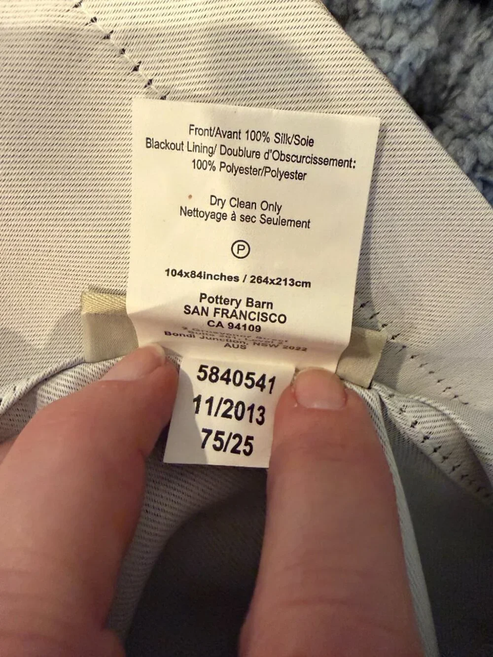 Pottery Barn Dupioni Silk Blackout Curtains (2) - gray
